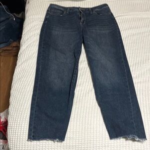 Sonoma Blue Ankle Cropped Jeans with Frayed Hem